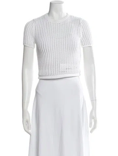 Pre-owned Alexander Wang Crew Neck Short Sleeve Crop Top In White