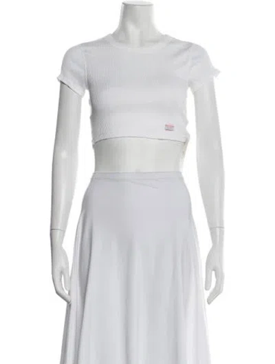 Pre-owned Alexander Wang Crew Neck Short Sleeve Crop Top In White