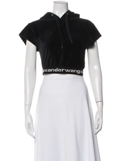 Pre-owned Alexander Wang Crew Neck Short Sleeve Hoodie In Black