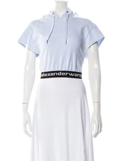 Pre-owned Alexander Wang Crew Neck Short Sleeve Hoodie In White