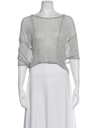 Pre-owned Alexander Wang Crew Neck Short Sleeve Top In Gray