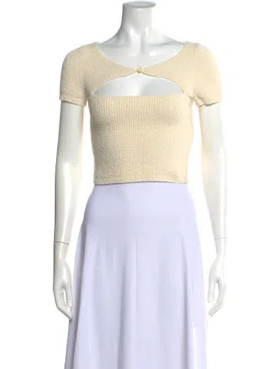Pre-owned Alexander Wang Crew Neck Short Sleeve Top In Neutral