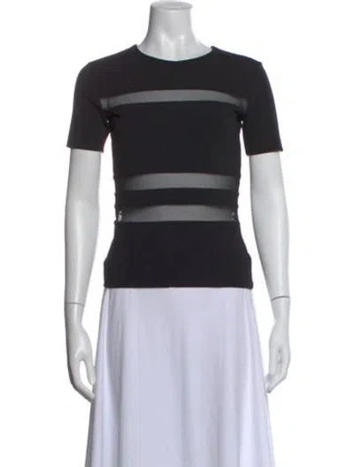 Pre-owned Alexander Wang Crew Neck Short Sleeve Top W/ Tags In Black
