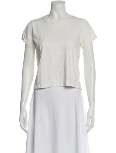Pre-owned Alexander Wang Crew Neck Short Sleeve T-shirt In White