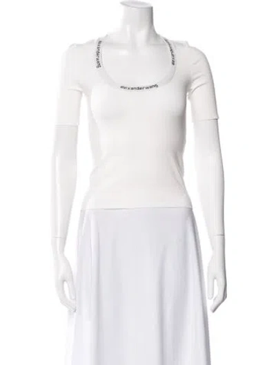 Pre-owned Alexander Wang Crew Neck Short Sleeve T-shirt In White