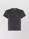 Alexander Wang Crew Neck Short Sleeves Cropped Length In Black