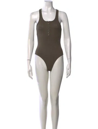 Pre-owned Alexander Wang Crew Neck Sleeveless Bodysuit In Neutral