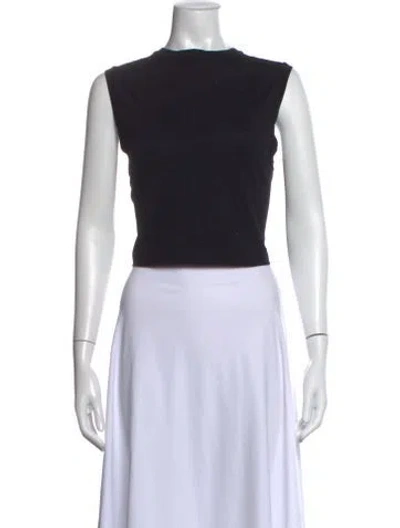 Pre-owned Alexander Wang Crew Neck Sleeveless Crop Top In Black