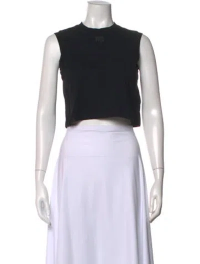 Pre-owned Alexander Wang Crew Neck Sleeveless Crop Top In Black