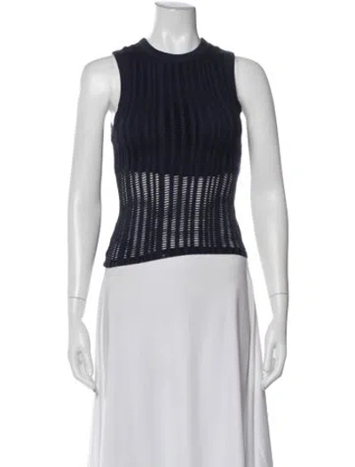 Pre-owned Alexander Wang Crew Neck Sleeveless Crop Top In Black
