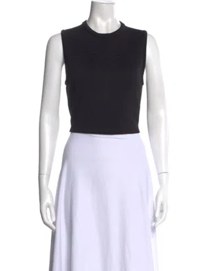 Pre-owned Alexander Wang Crew Neck Sleeveless Crop Top In Black