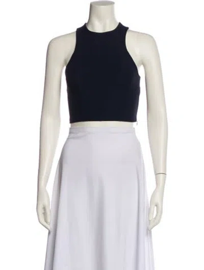 Pre-owned Alexander Wang Crew Neck Sleeveless Crop Top In Black