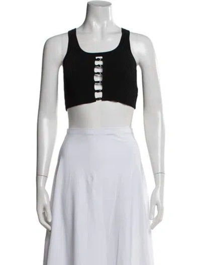 Pre-owned Alexander Wang Crew Neck Sleeveless Crop Top In Blue