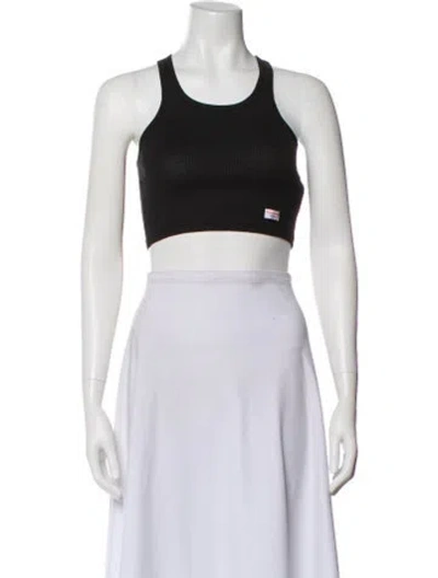 Pre-owned Alexander Wang Crew Neck Sleeveless Crop Top W/ Tags In Black