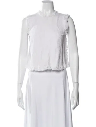Pre-owned Alexander Wang Crew Neck Sleeveless Crop Top In White