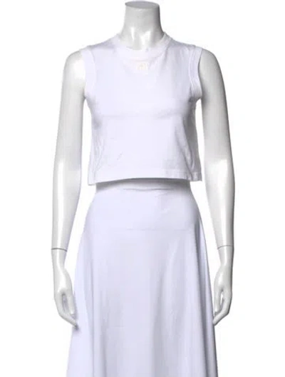 Pre-owned Alexander Wang Crew Neck Sleeveless Crop Top In White