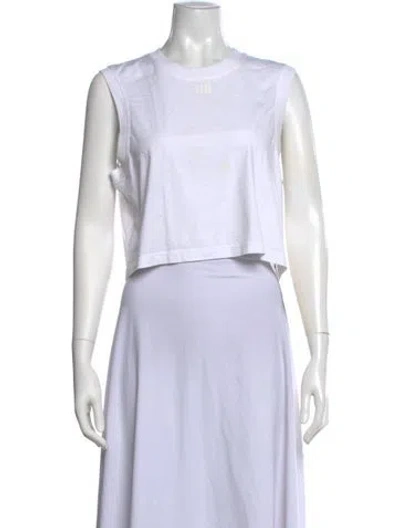 Pre-owned Alexander Wang Crew Neck Sleeveless Crop Top In White
