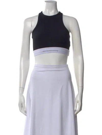 Pre-owned Alexander Wang Crew Neck Sleeveless Sports Bra In Black
