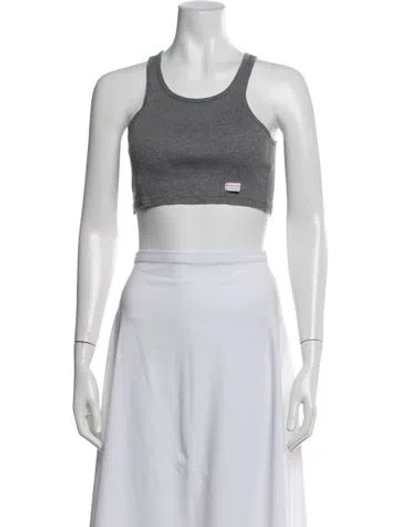Pre-owned Alexander Wang Crew Neck Sleeveless Sports Bra In Black