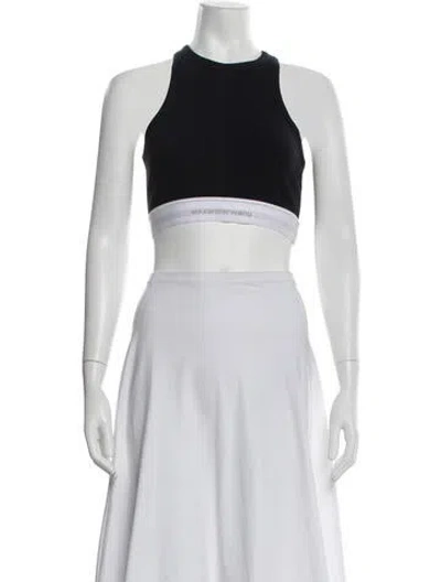 Pre-owned Alexander Wang Crew Neck Sleeveless Sports Bra In Black