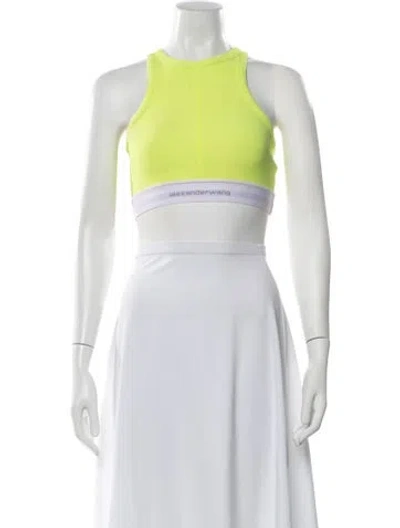 Pre-owned Alexander Wang Crew Neck Sleeveless Sports Bra In Grey/white