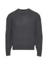 Alexander Wang Crewneck Pullover In Stretch Wool Cotton In Gray
