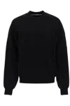 Alexander Wang Crew Neck Sweater With Embossed Logo In Black (black)