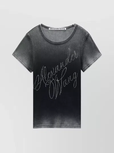 ALEXANDER WANG CREW NECK T-SHIRT HOTFIX LOGO