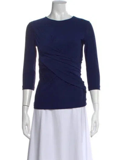 Pre-owned Alexander Wang Crew Neck Three-quarter Sleeve Top In Blue