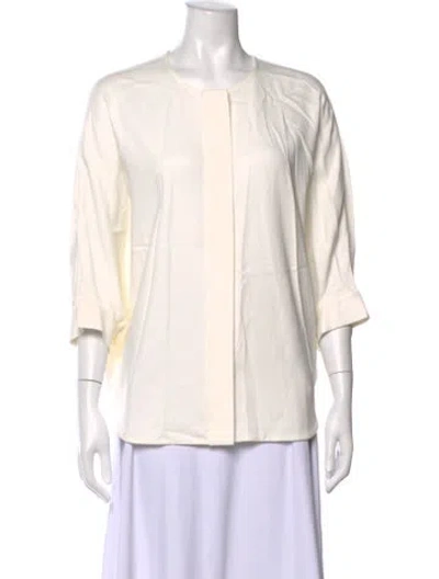 Pre-owned Alexander Wang Crew Neck Three-quarter Sleeve Top In White