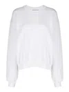 Alexander Wang Women Essential Terry Crew Sweatshirt With Puff Paint Logo In Blanco