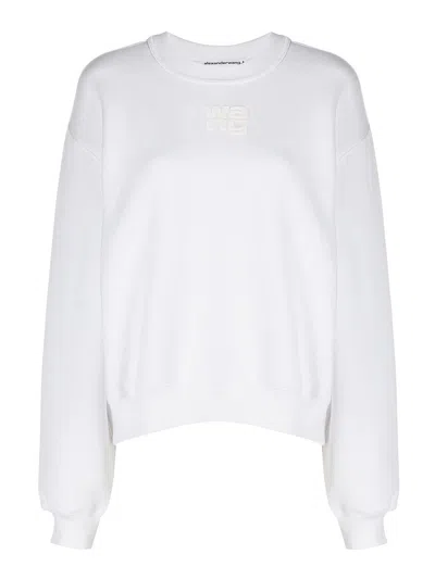 ALEXANDER WANG CREWNECK COTTON SWEATSHIRT WITH LOGO