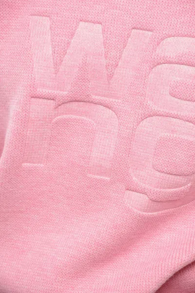 Alexander Wang Crewneck Logo Sweater In Pink