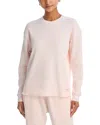 Alexander Wang Crewneck Long Sleeve Waffle Knit Top In Pearl Pink