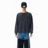Alexander Wang Crewneck Pullover In Stretch Wool Cotton In Gray