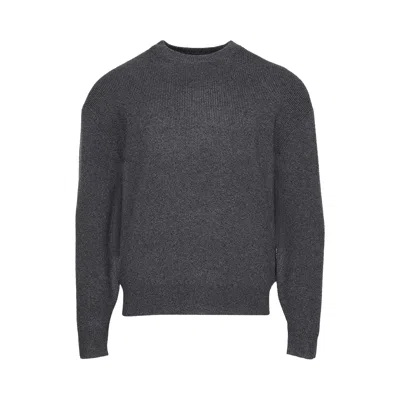 Pre-owned Alexander Wang Crewneck Pullover W/ Knit Flag Tag 'dark Grey Melange' | Men's Size Xl In Gray