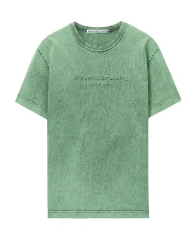 Alexander Wang Crewneck Short-sleeved T-shirt In Green