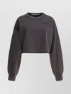 Alexander Wang Cropped Crewneck Sweatshirt Sweatshirts Black In Gray