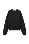 Alexander Wang Crewneck Pullover In Dense Fleece In Black