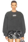 Alexander Wang Crewneck Sweatshirt In Washed Cedar