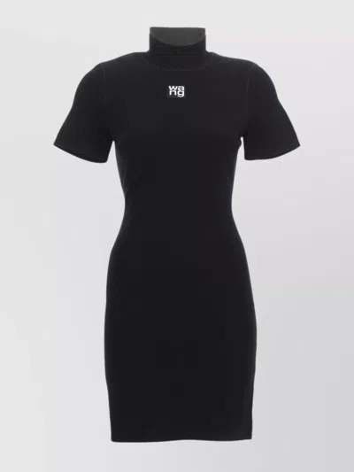 Alexander Wang Crewneck T-shirt Dress Fitted Silhouette In Black