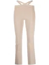 Alexander Wang Criss-cross Strap Leggings In Neutrals