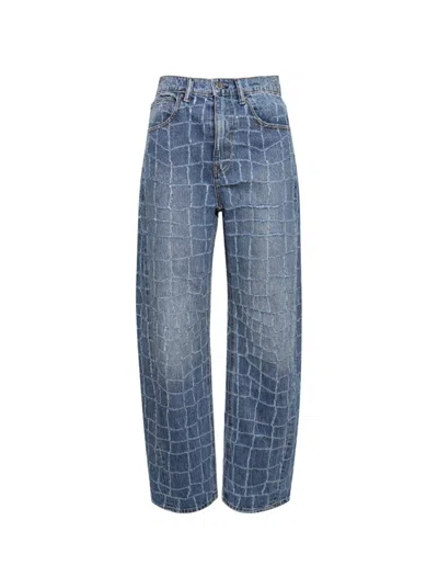 Alexander Wang Croc Rip Balloon Jeans Vintage Light Indigo
