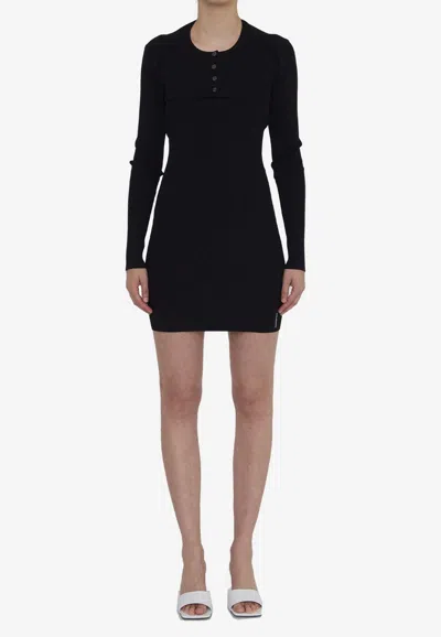 Alexander Wang Twin-set Dress With Cropped Cardigan In Black