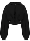 Alexander Wang Womens Faded Black Brand-patch Cropped Cotton-jersey Hoody