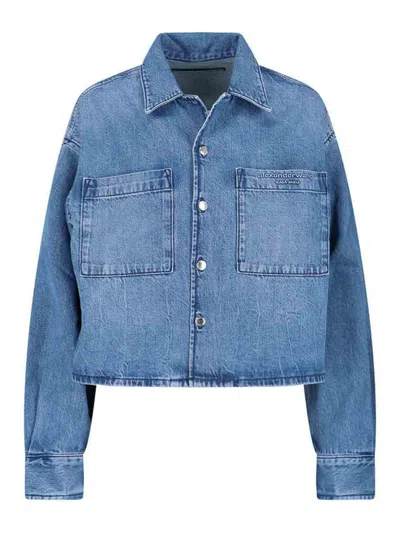 Alexander Wang Crop Shirt In Blue