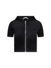 Alexander Wang Crop Zip Sweatshirt In Black  