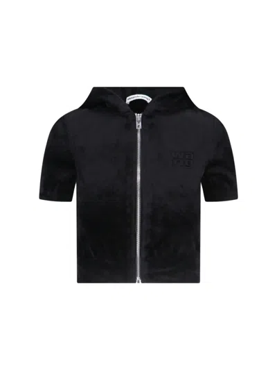 ALEXANDER WANG CROP ZIP SWEATSHIRT