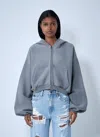 Alexander Wang Women Crop Zip-up Sweateshirt In Sand