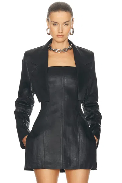Alexander Wang Cropped Blazer In 001 Black